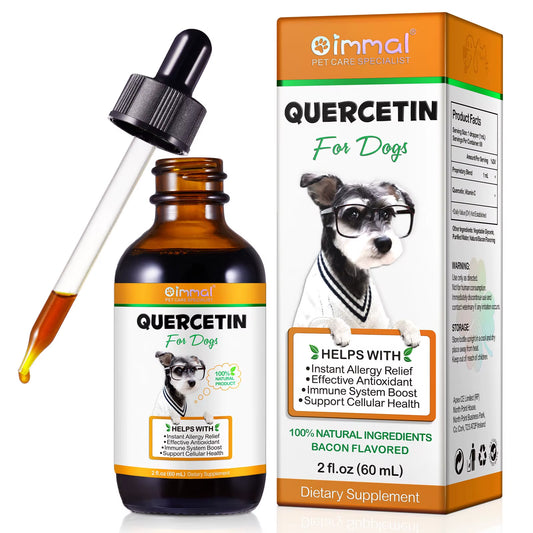 Quercetin for Dogs Help with Instant Allergy Relief Effect Antioxidant Immune System Boost Support Cellular Health Bacon Flavor
