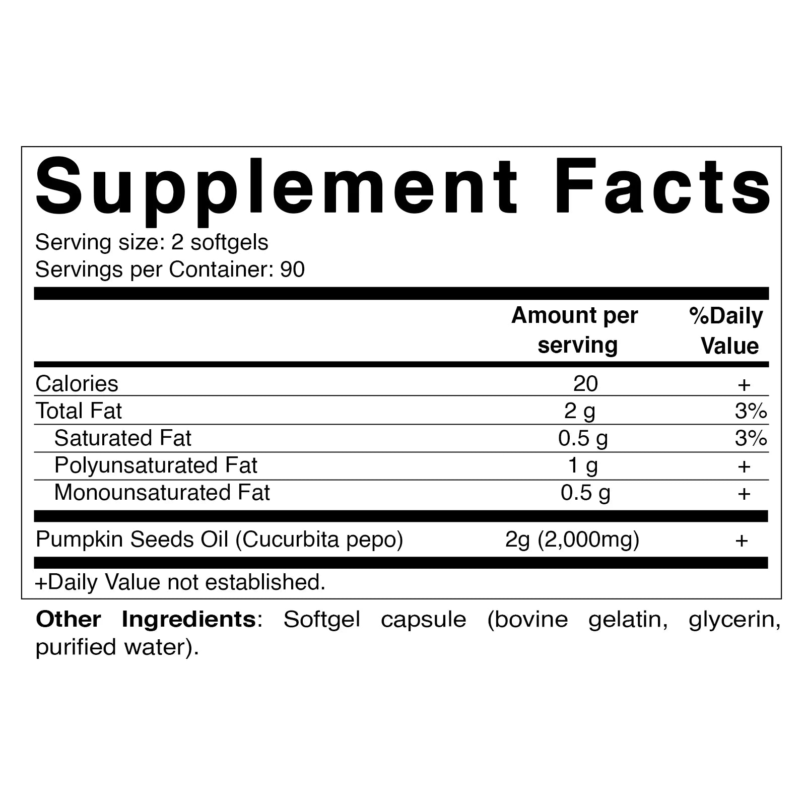 2 Pack -  Pumpkin Seed Oil 2000Mg Softgel Capsules per Serving - 180 Softgels - (1000 Mg per Softgels) (Total 360 Softgels)