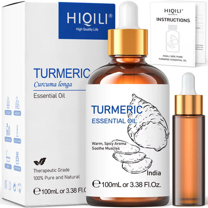 100ML Turmeric Essential Oils, 100% Pure Herbal Plant Oil for Candle, Health Promotion, Diffuser and Humidifier, Relax