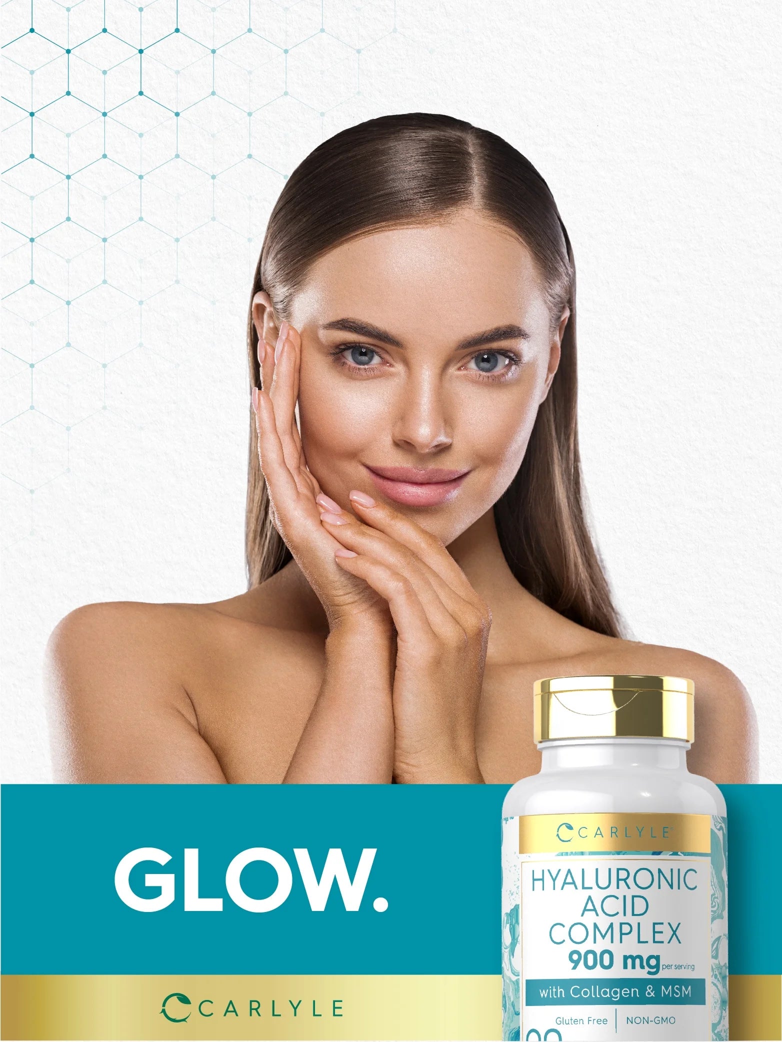Hyaluronic Acid Supplement with Collagen 900Mg | 90 Capsules | with MSM | by